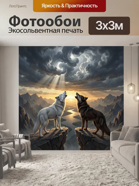 Фотообои Два волка в горах