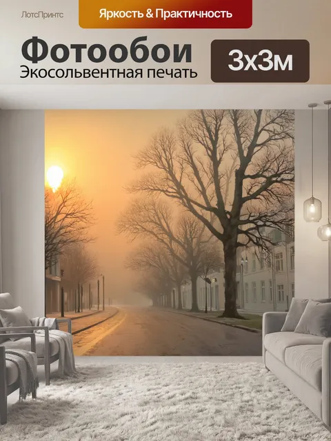 Фотообои утренний туман окутывает центр рыбинска