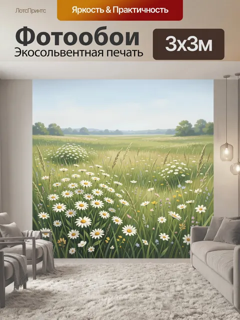 Фотообои Летний луг с ромашками