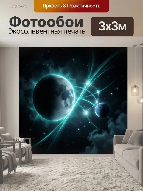 Фотообои Космический пейзаж с планетами
