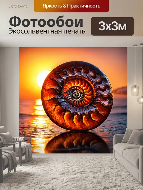 Фотообои художественное изображение аммонита в стиле реализма
