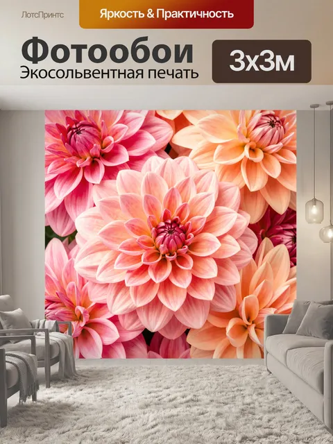 Фотообои Нежные даалии в розовых тонах
