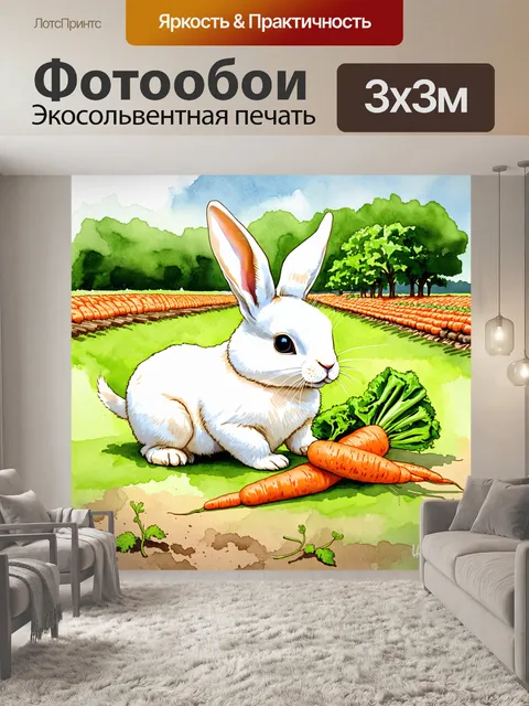 Фотообои изображение оптимистичного кролика