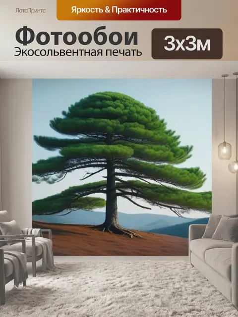 Фотообои пейзаж с сосна минимал