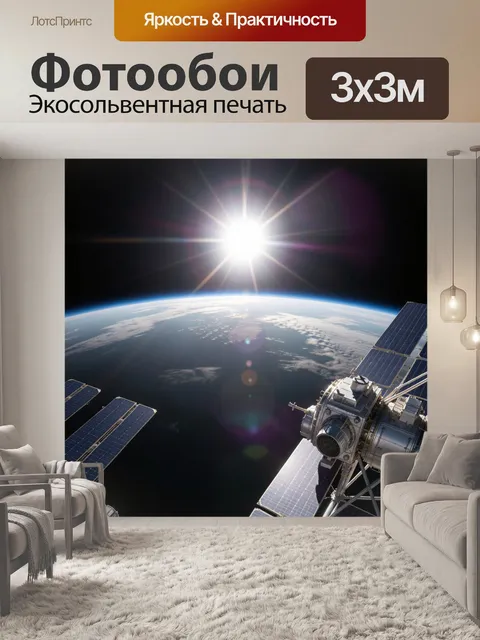 Фотообои Солнце над Землей из космоса
