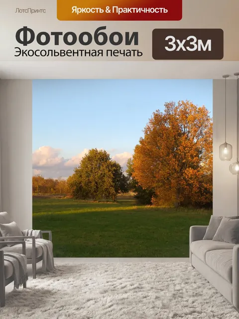 Фотообои Осенние деревья луговой пейзаж