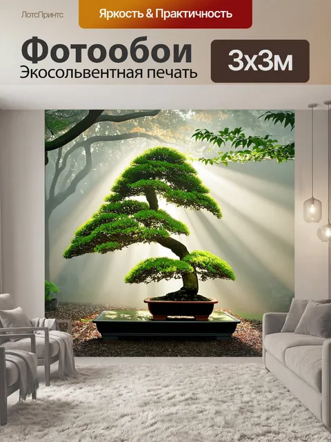 Фотообои на утреннем тумане парке