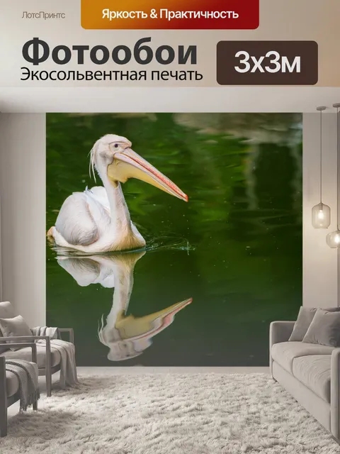 Фотообои Розовый пеликан