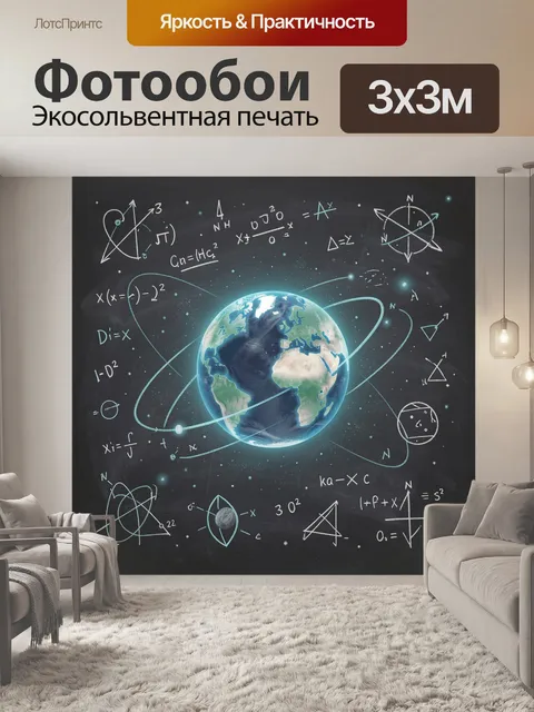 Фотообои Космос и Земля в научных формулах