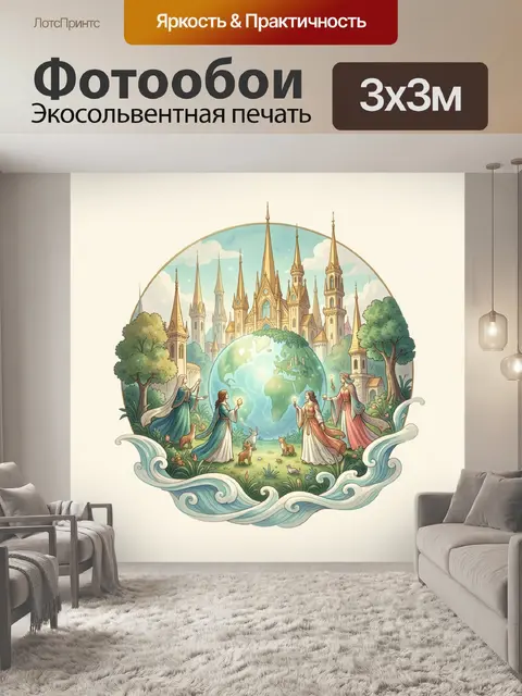 Фотообои Сказочный замок и Земля