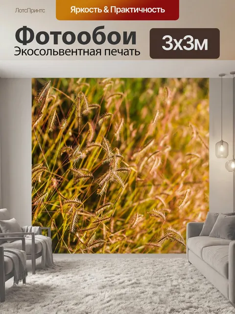 Фотообои Трава цветочное поле, полевые цветы