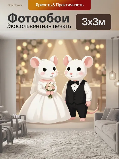 Фотообои Мышки молодожены на церемонии