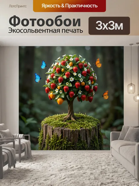 Фотообои Садовый топиарий с бабочками