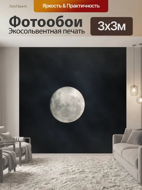 Фотообои Луна в ночное время