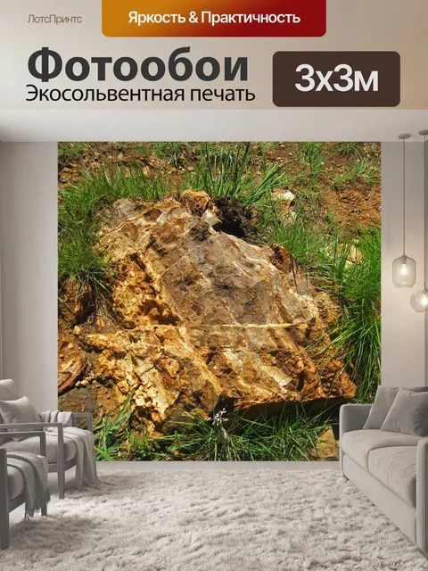 Фотообои полосатый узор на скале