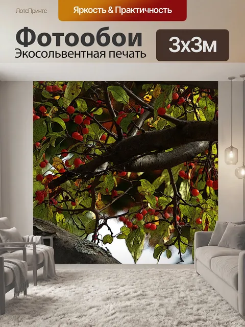 Фотообои Рождественские Ягоды Фон