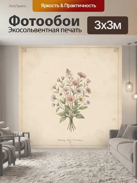 Фотообои Нежный букет полевых цветов