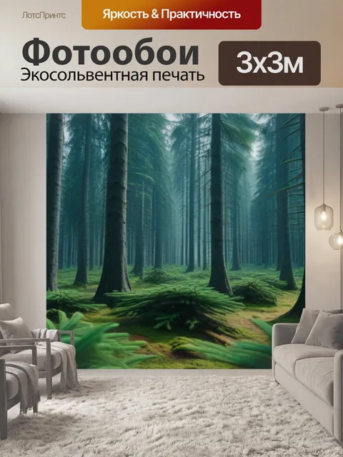Фотообои древний еловый лес
