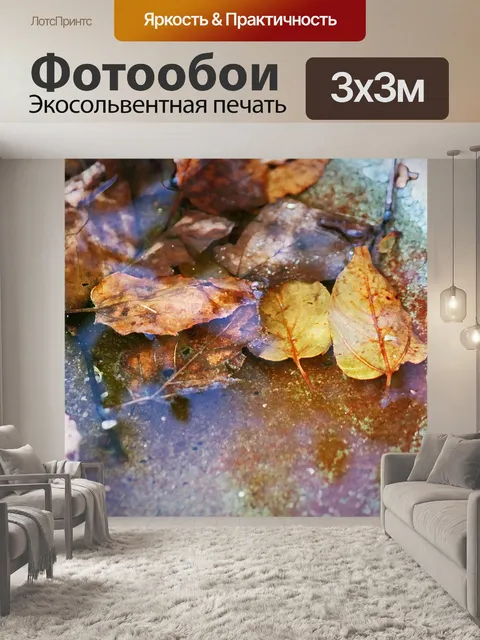 Фотообои сушить листья в воде