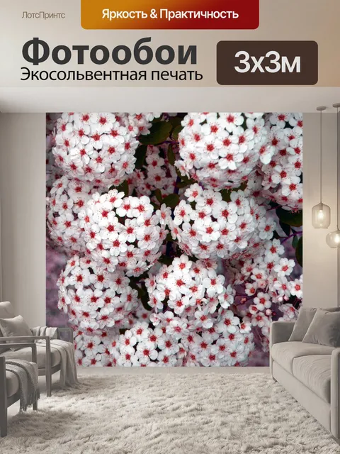 Фотообои белые цветы