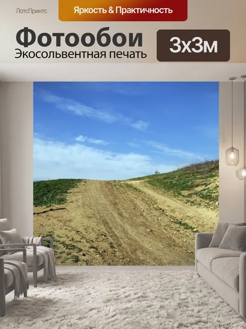 Фотообои Uphill след и голубое небо