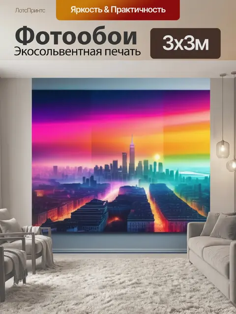 Фотообои с городом разноцветный
