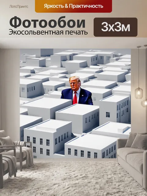 Фотообои минималистическая архитектура: формативное изображение: трамп как часть архитектурного ансамбля