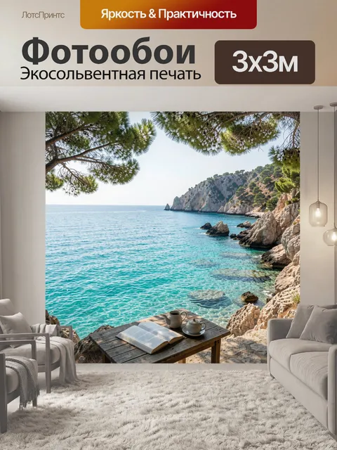 Фотообои Морской берег с соснами