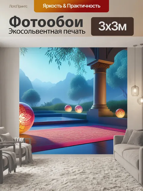 Фотообои пейзаж с орнаментом
