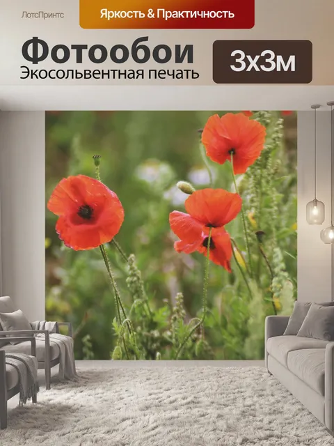 Фотообои Маковое поле