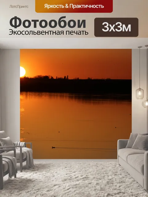 Фотообои Закат над болотом