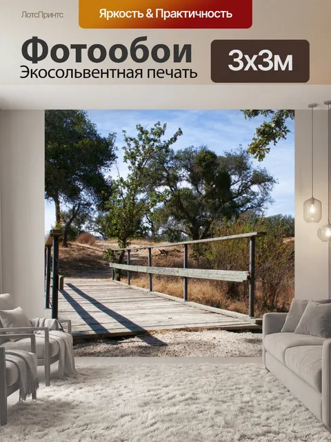 Фотообои Мост между дубовыми деревьями