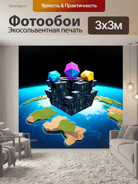 Фотообои микс техник: низкополигональный стиль