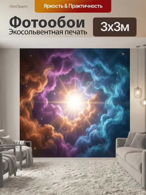 Фотообои Космическая туманность со звездами