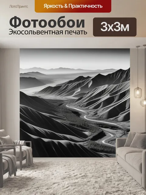 Фотообои с пейзажем чернобелый
