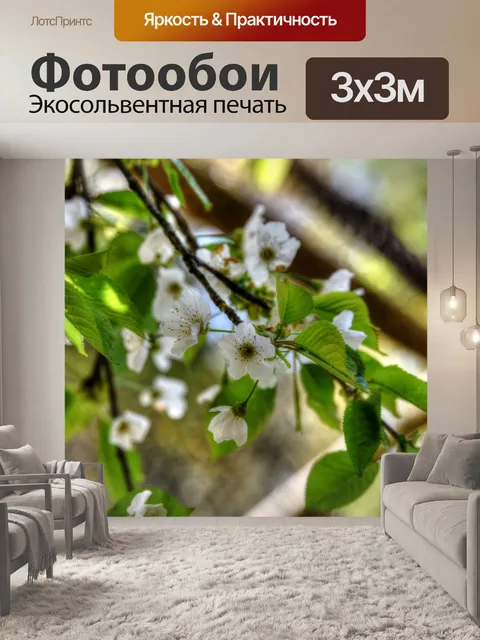 Фотообои Белый цветочный фон
