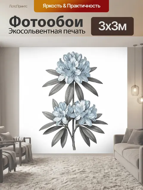 Фотообои Голубые цветы рододендрона