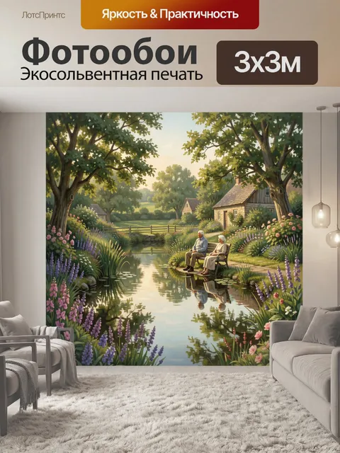 Фотообои Сад у тихого пруда