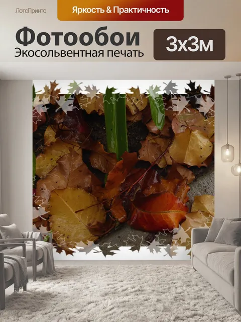 Фотообои Фон Листья с границей