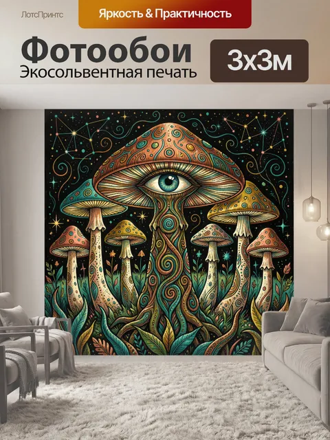 Фотообои Магические грибы с глазом