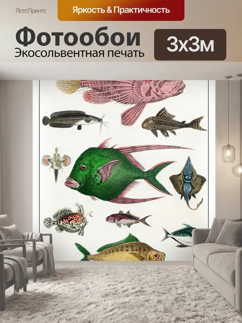 Фотообои Рыбы винтаж искусство старый