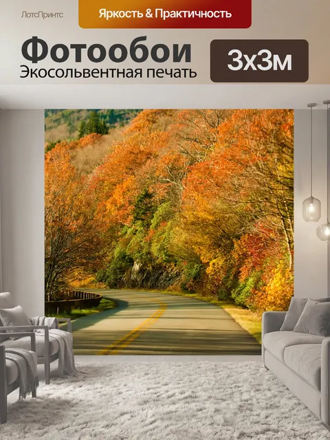 Фотообои Дорога осеннего сезона