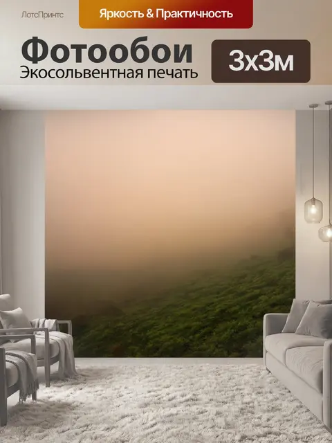 Фотообои туман в стиле абстракции, с налетом ностальгии, выполненные в теплых тонах и мелких деталях