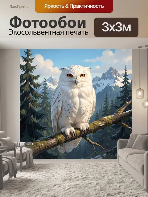 Фотообои Полярная сова в горах