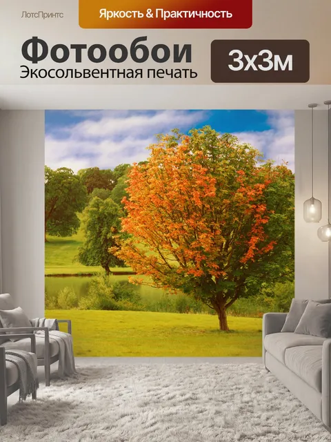 Фотообои Осеннее дерево в парке