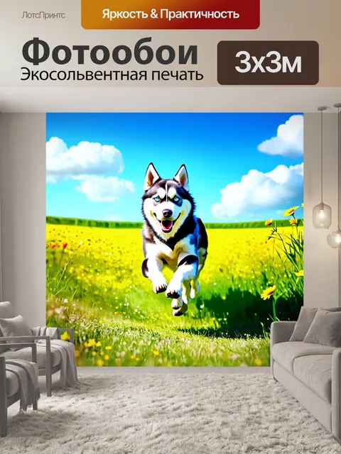 Фотообои на ярком летнем лугу
