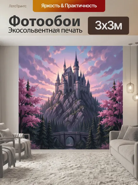 Фотообои Сказочный замок на скале