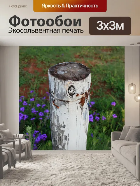 Фотообои белый деревянный столб