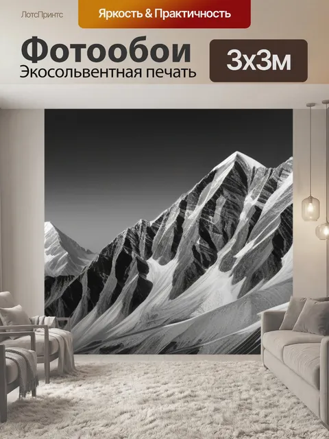 Фотообои фото пейзаж с горой чернобелый