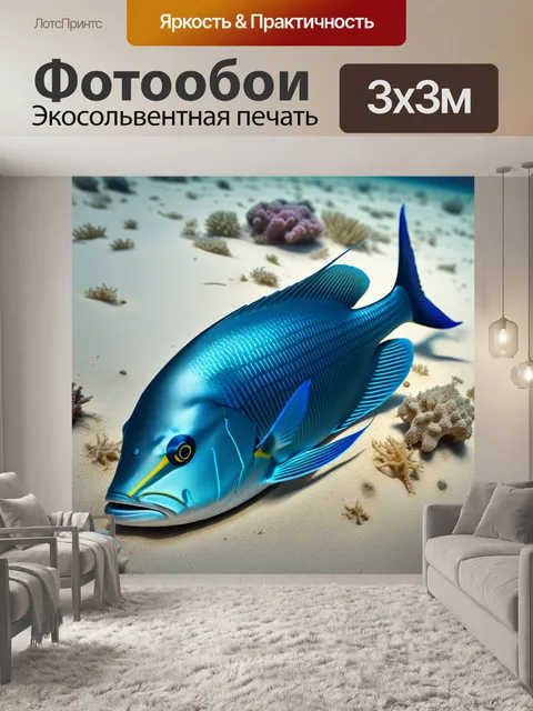 Фотообои рыбы на дне моря среди песка